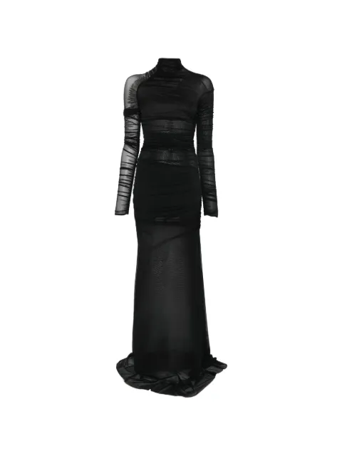 Amazuìn Dakota sheer ruched maxi dress