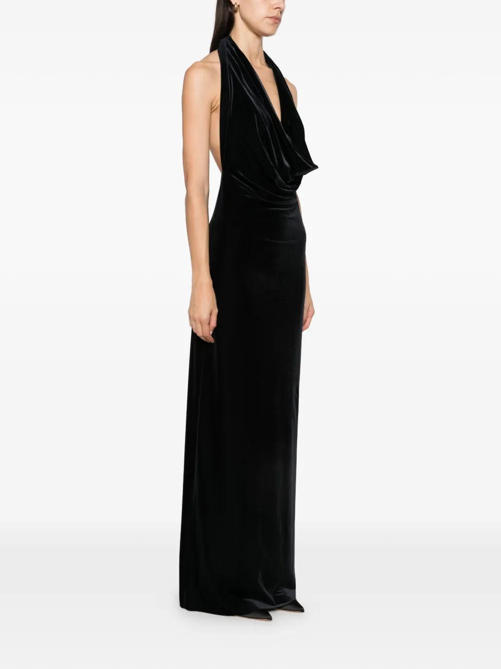 Amazuìn Venus maxi-jurk met halternek Zwart