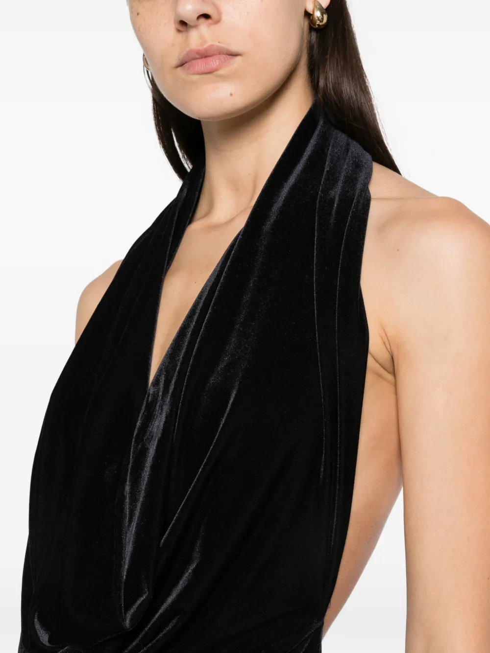 Amazuìn Venus maxi-jurk met halternek Zwart