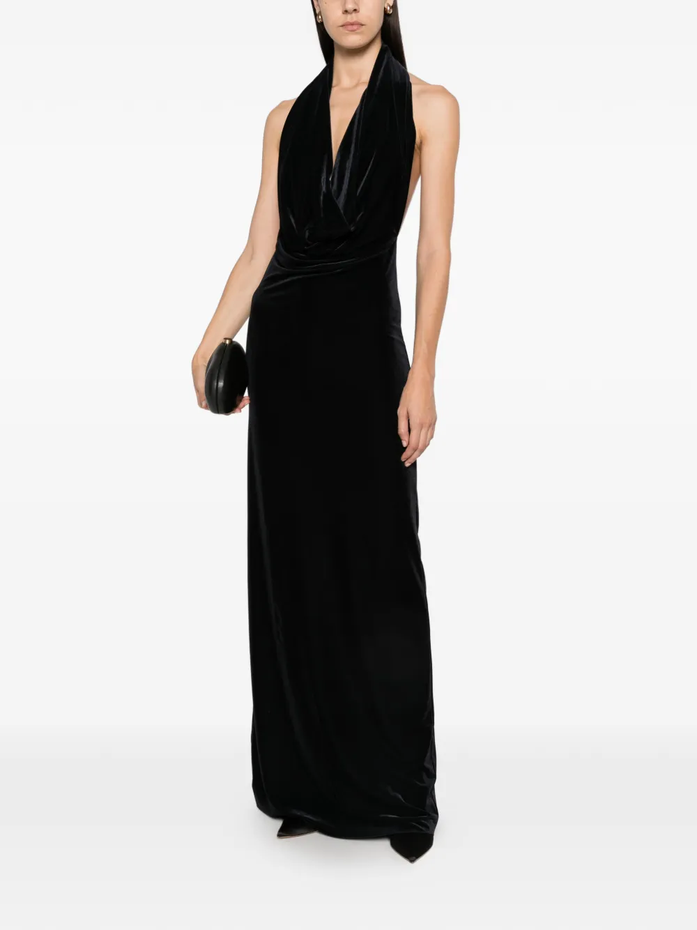 Amazuìn Venus maxi-jurk met halternek Zwart