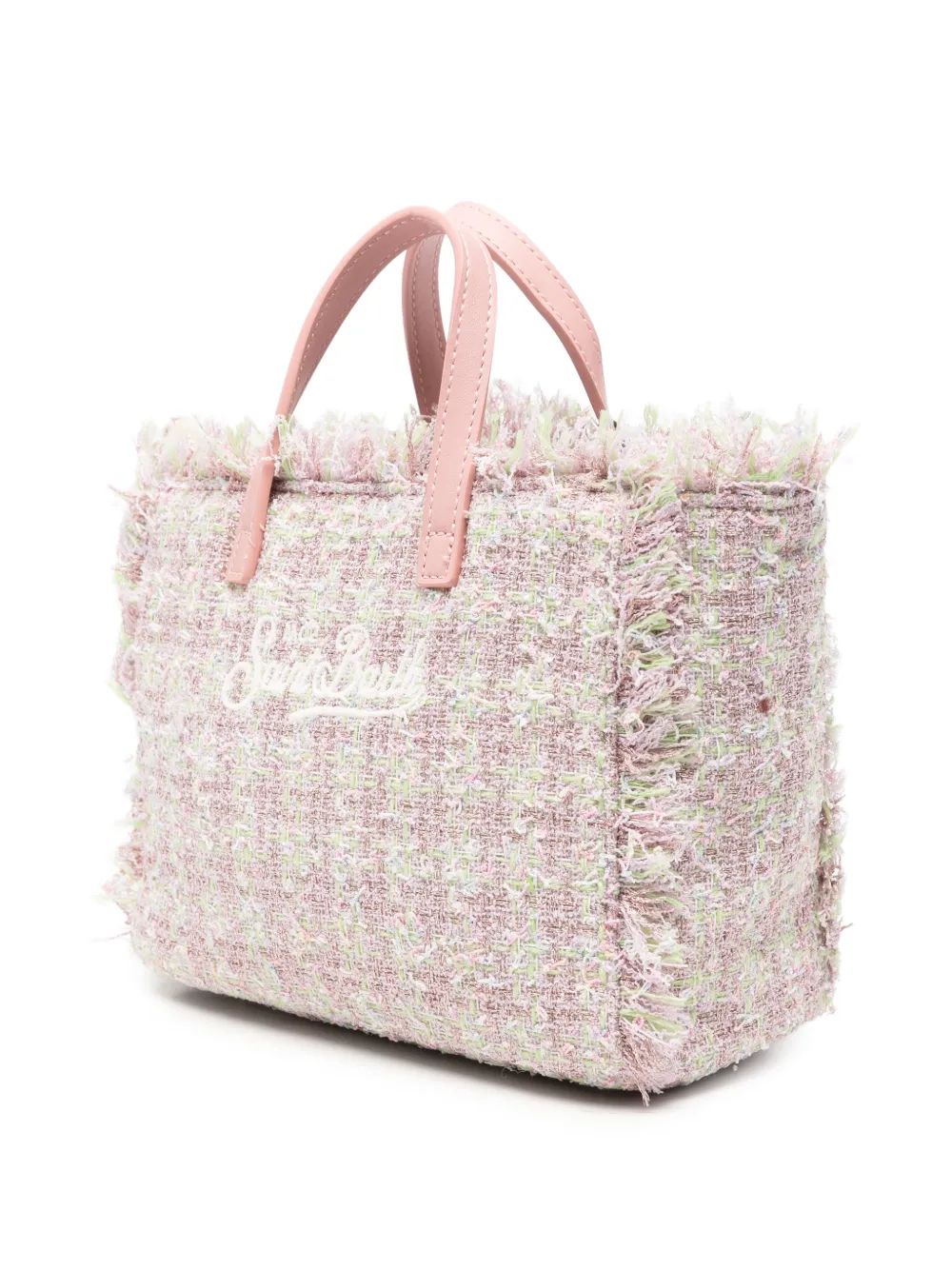 MC2 Saint Barth Vanity tweed mini-schoudertas met franje Roze