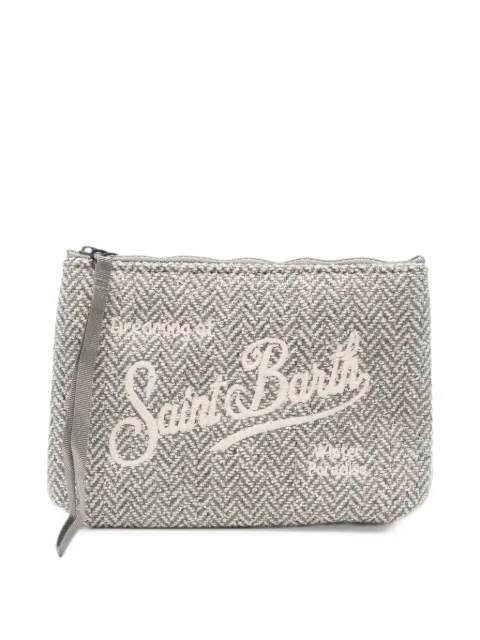 MC2 Saint Barth Aline herringbone-knit logo-embroidered clutch bag
