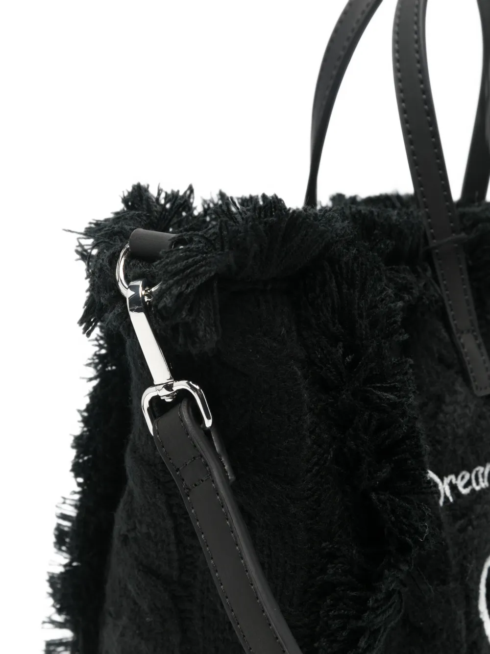 MC2 Saint Barth Colette shopper met franje Zwart