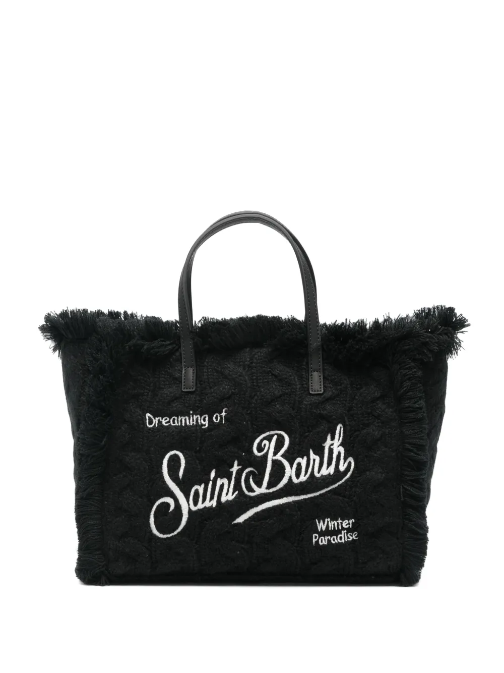 MC2 Saint Barth Colette shopper met franje Zwart