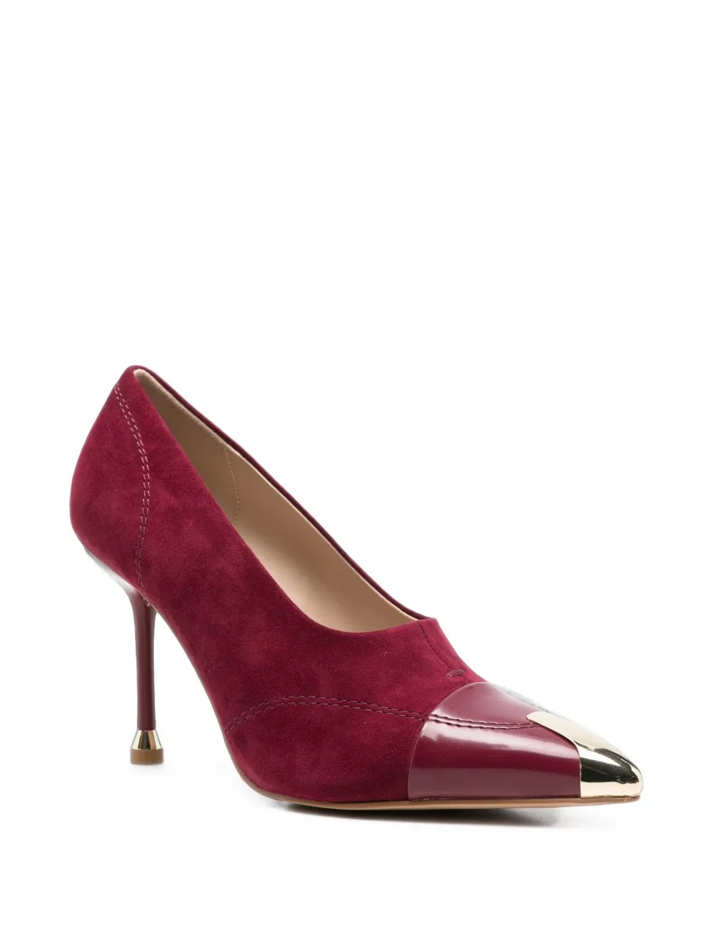 LIU JO metal-tip suede pumps Rood