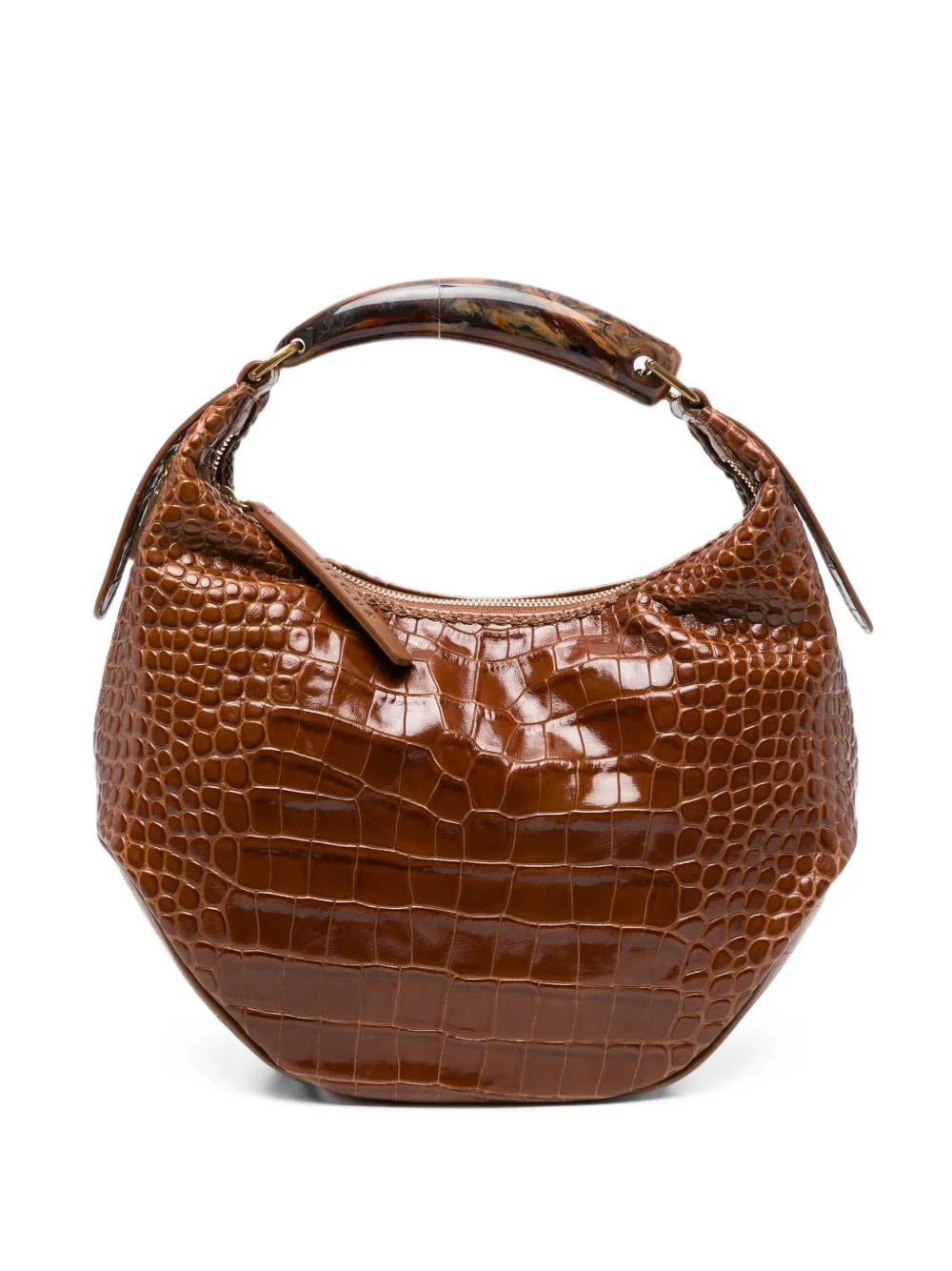 VISONA` Ambra croc-effect leather tote bag