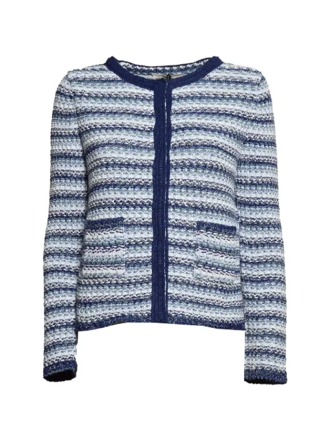 Charlott striped textured-knit jacket