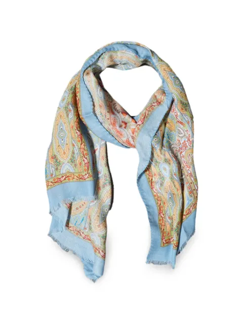 ETRO paisley-print frayed scarf