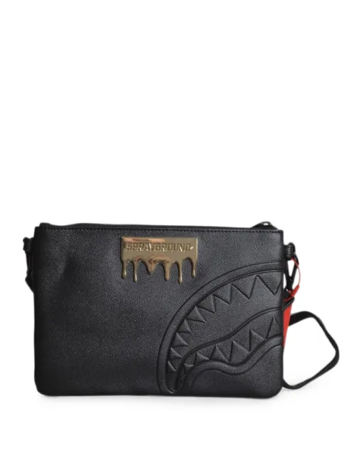 Sprayground Shark Mouth logo-plaque clutch bag