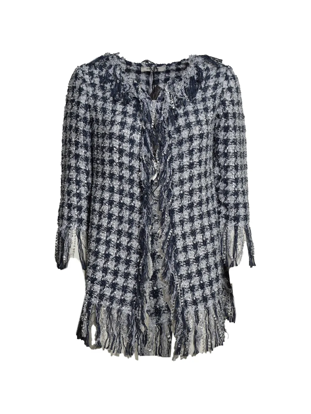 Charlott Fringe-trimmed Tweed Jacket In Blau