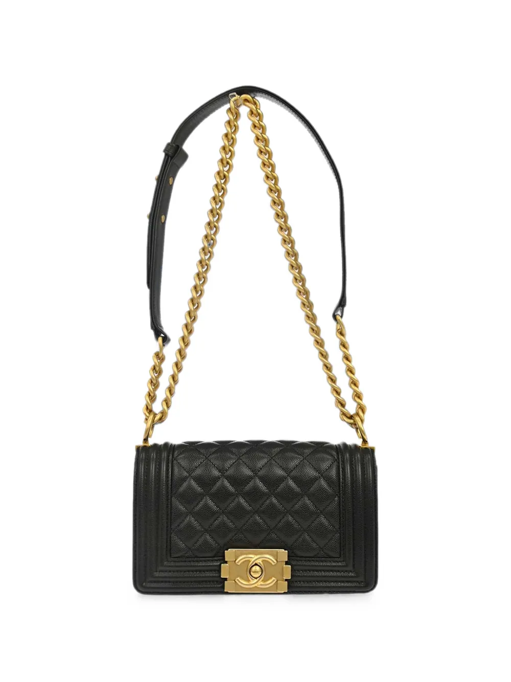 Chanel 2019 Small Boy  Quilted Shoulder Bag In Black