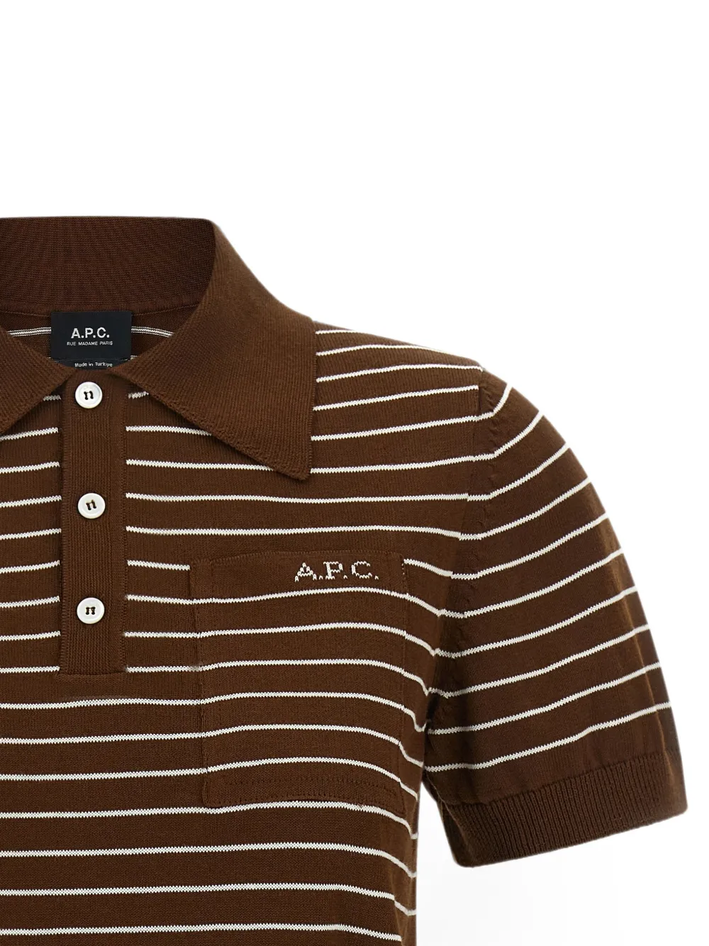 A.P.C. Aline gestreept poloshirt Bruin