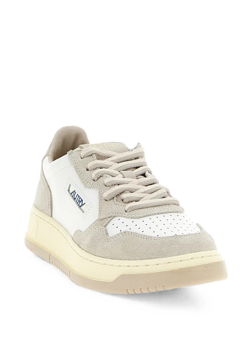 Autry Medalist Low suede-panelled sneakers Wit