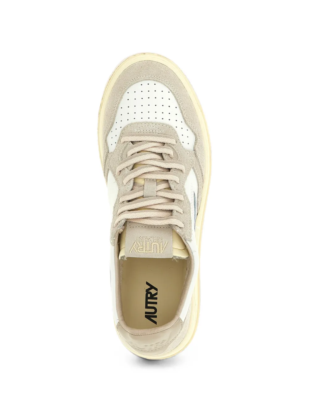 Autry Medalist Low suede-panelled sneakers Wit