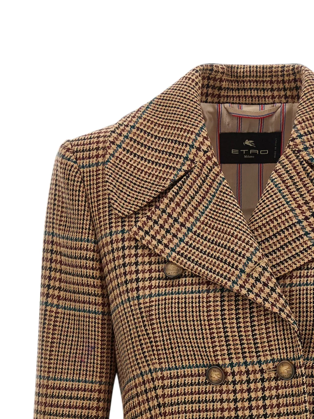 ETRO Mantel met dubbele rij knopen Bruin