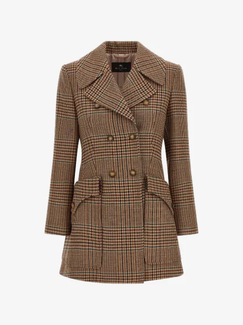 ETRO Prince of Wales double-breasted coat