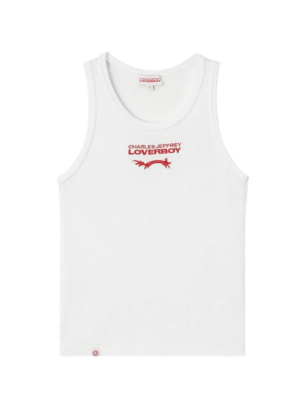 Charles Jeffrey Loverboy logo-embroidered ribbed tank top - Bianco