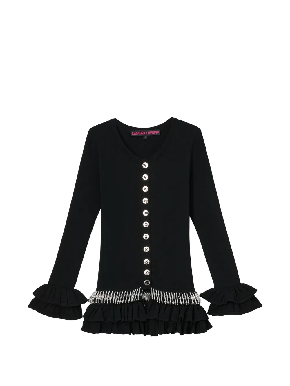 Chopova Lowena ruffled carabiner-detail cardigan