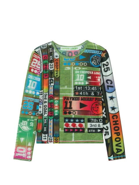 Chopova Lowena graphic-print mesh top