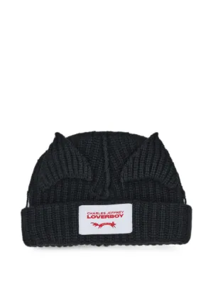 Charles Jeffrey Loverboy cat-ear Beanie | Black | FARFETCH