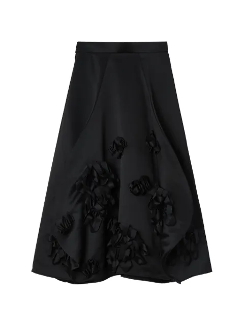 Enföld ruffled floral-appliqué midi skirt