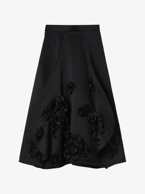 Enföld falda midi con volantes y aplique floral