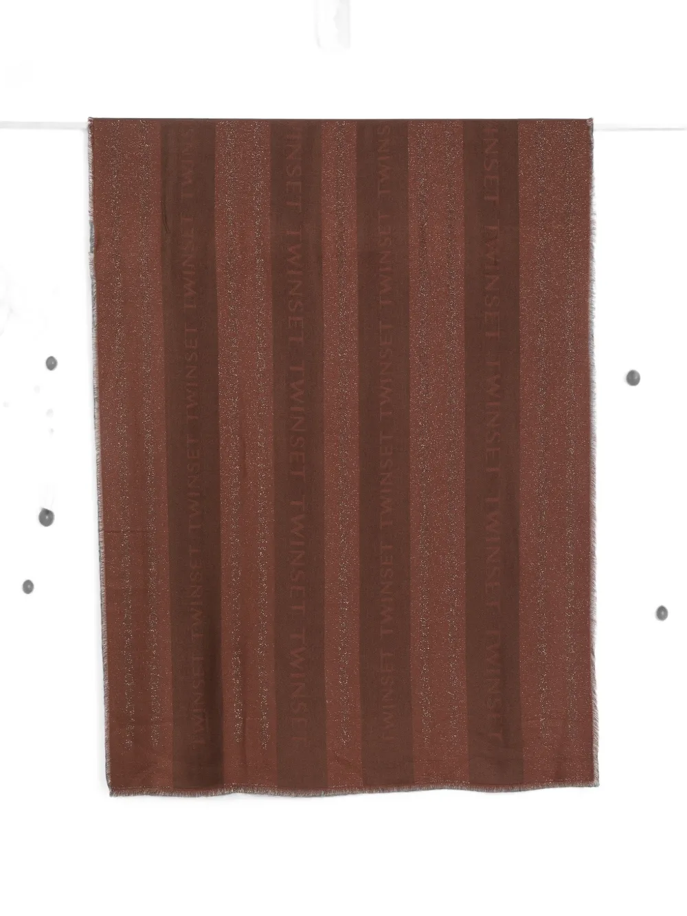 TWINSET logo-print striped scarf - Braun