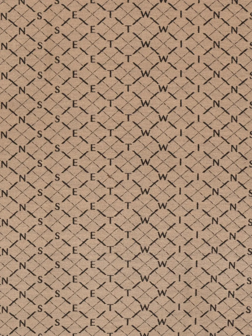 TWINSET logo-print frayed scarf Beige