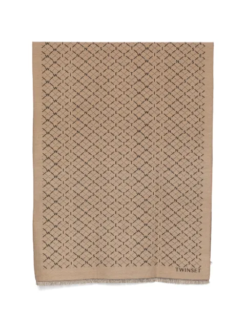 TWINSET logo-print frayed scarf