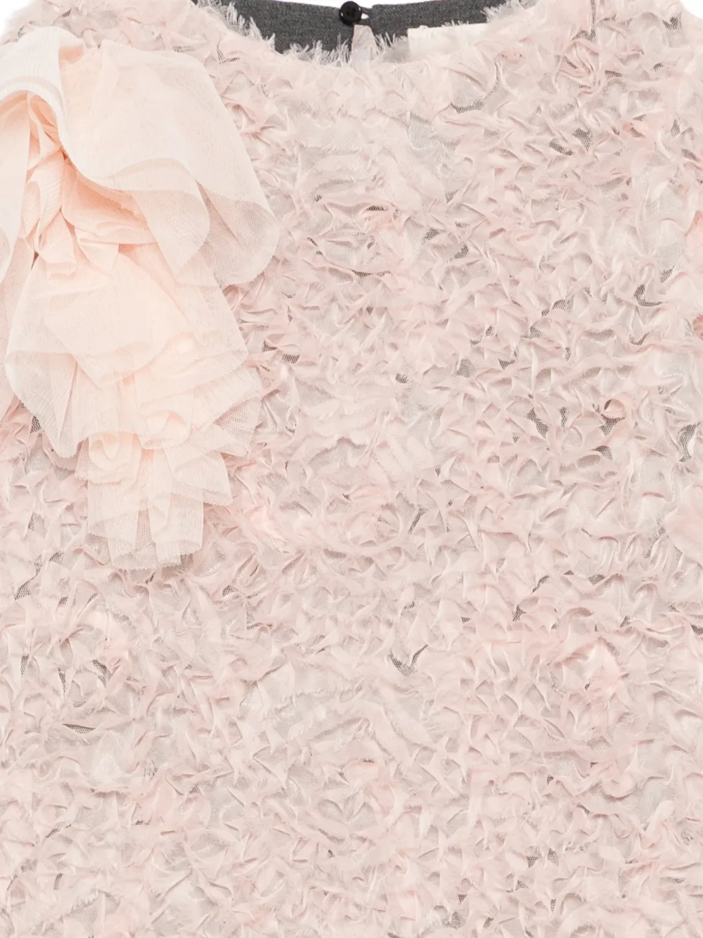 Douuod Kids Jurk met ruches en textuur Roze