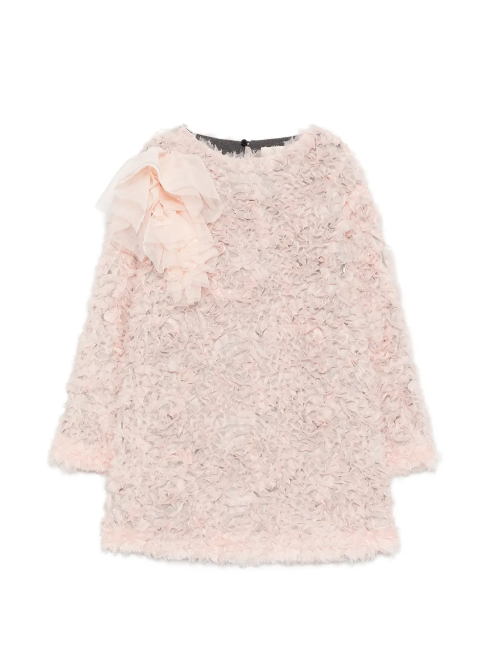 Douuod Kids ruffled-corsage textured dress - Rosa