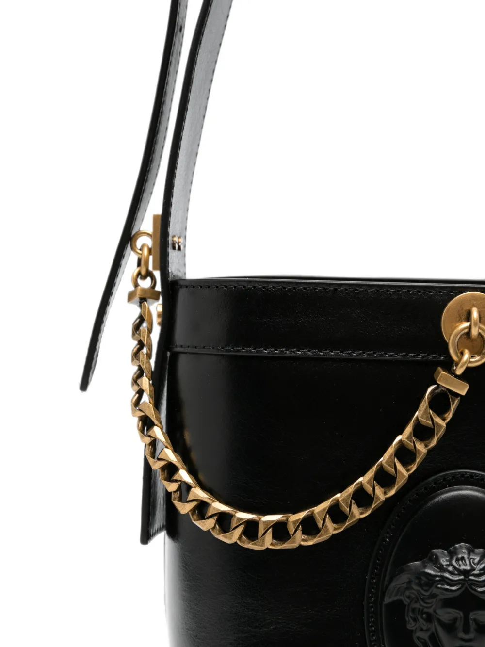 Versace Pivot mini bucket-tas Zwart