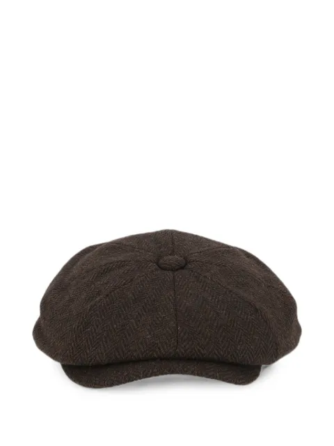 Barbour Fyne herringbone baker boy cap