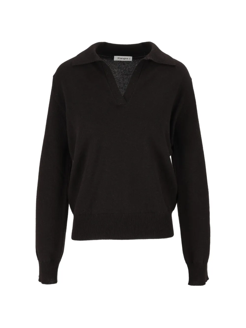 Kangra long-sleeve polo sweater - Schwarz
