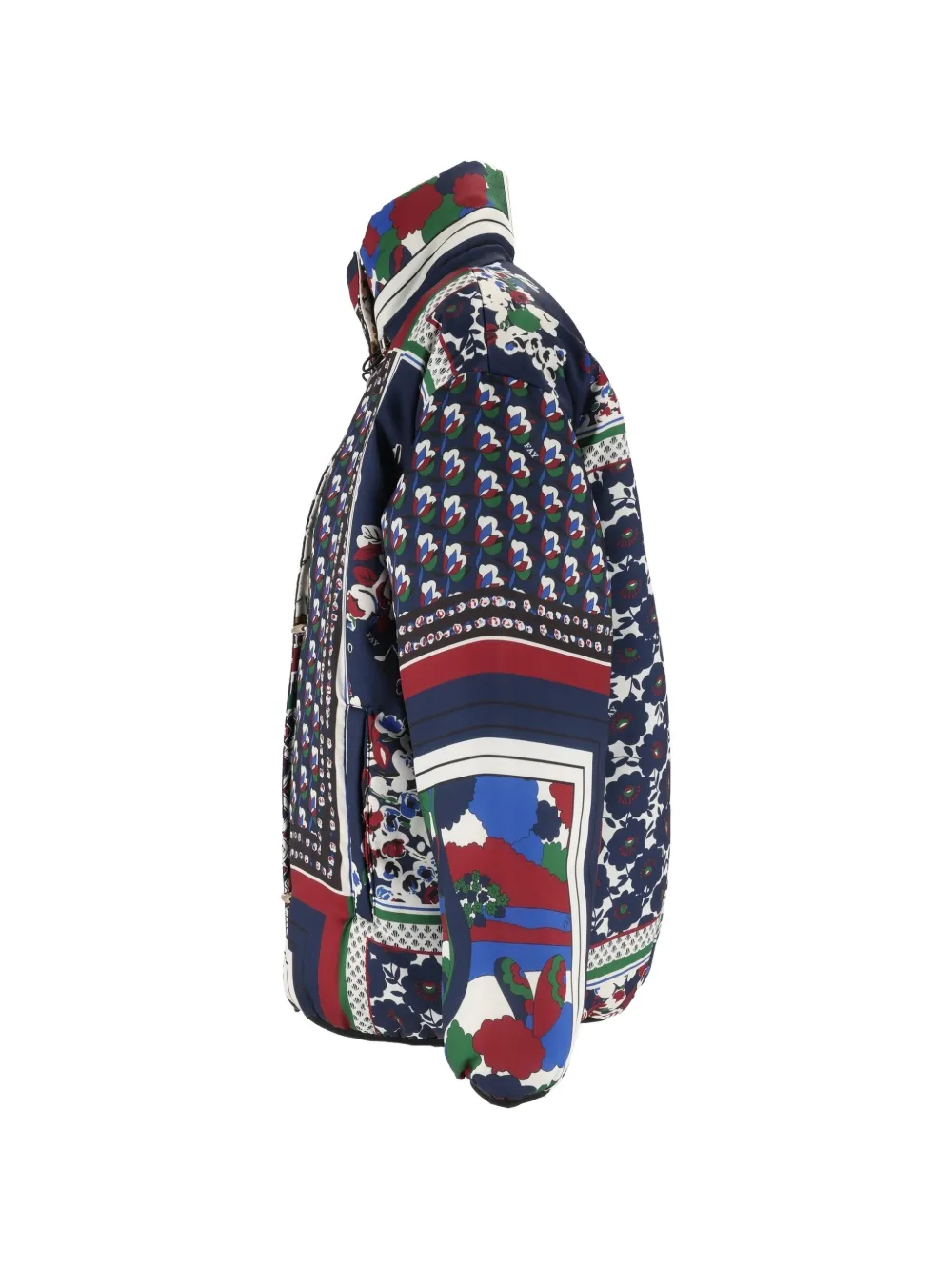 Fay Bomberjack met patchwork Blauw