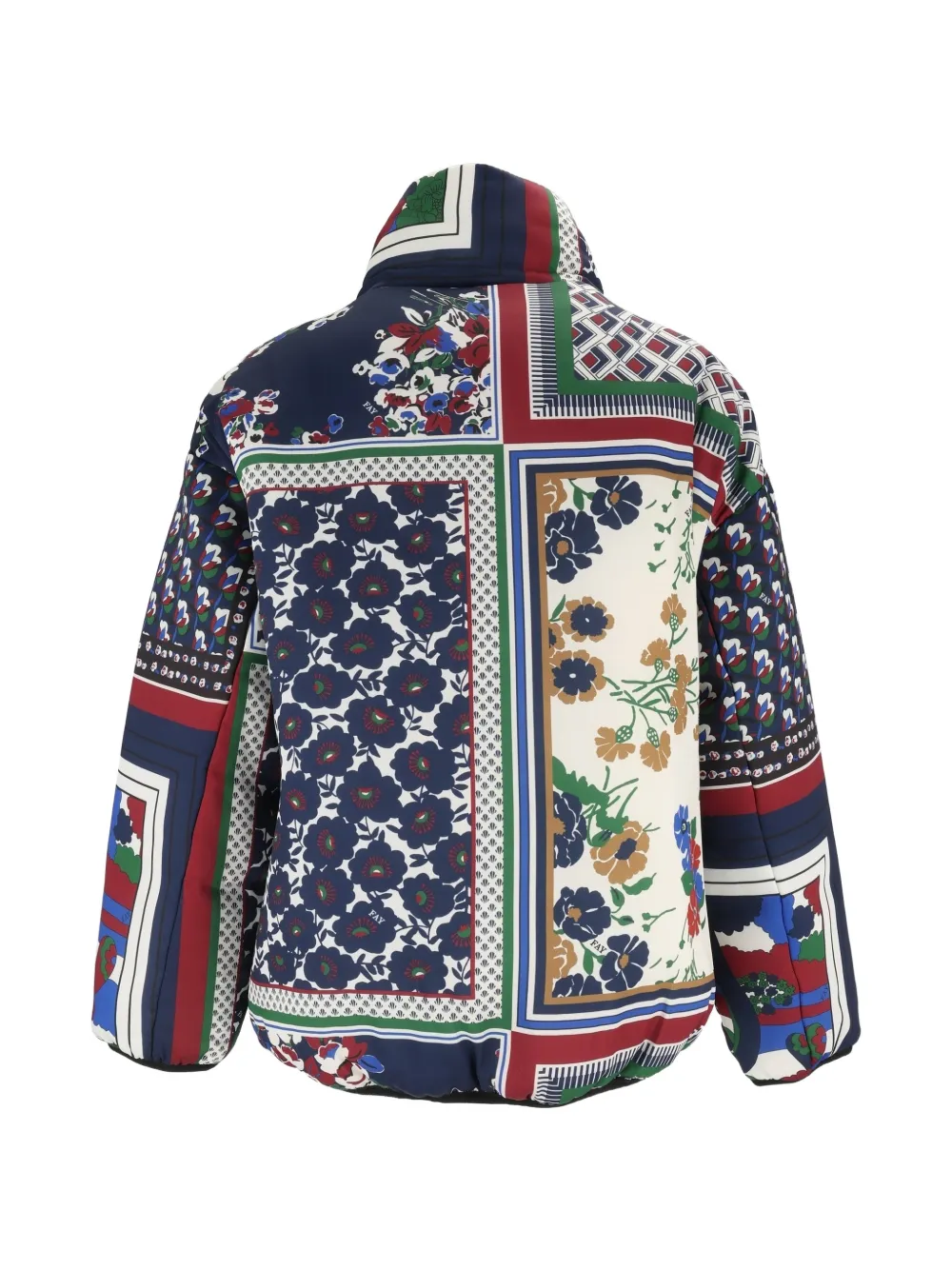 Fay Bomberjack met patchwork Blauw