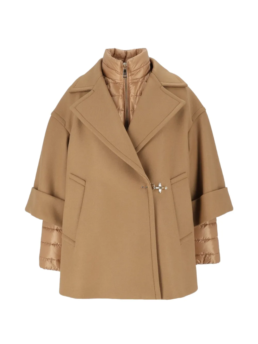 Fay Lobster-claw-fastening Layered-sleeve Jacket In Neutrals