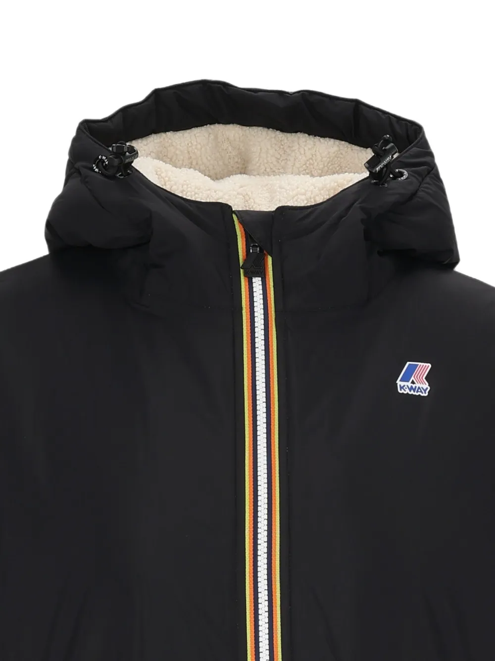 K-Way Jacinthe Orsetto hooded coat Zwart