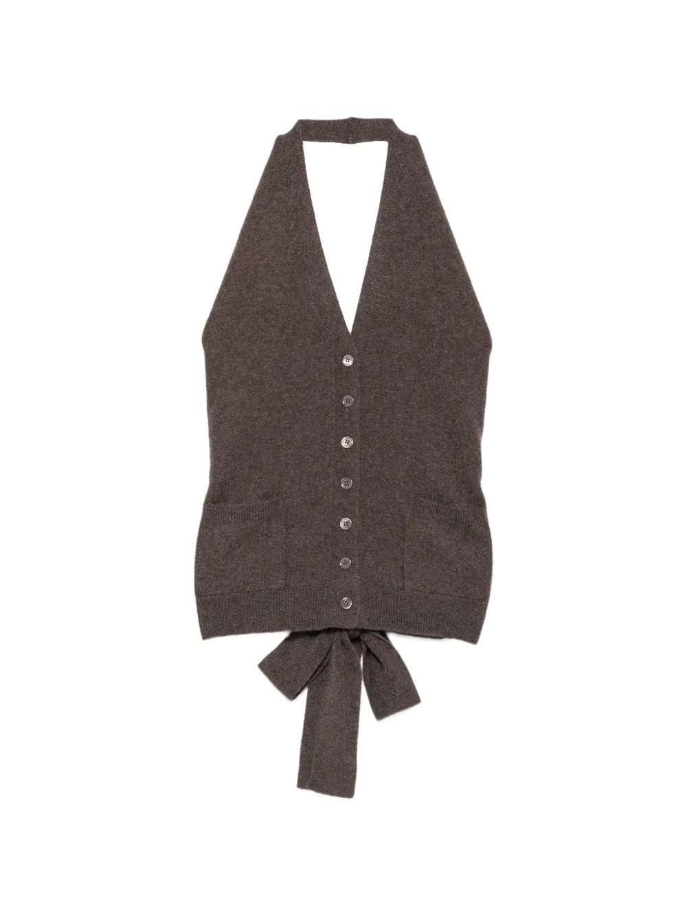 Vanisè Neckholder-Weste aus Kaschmir - Braun