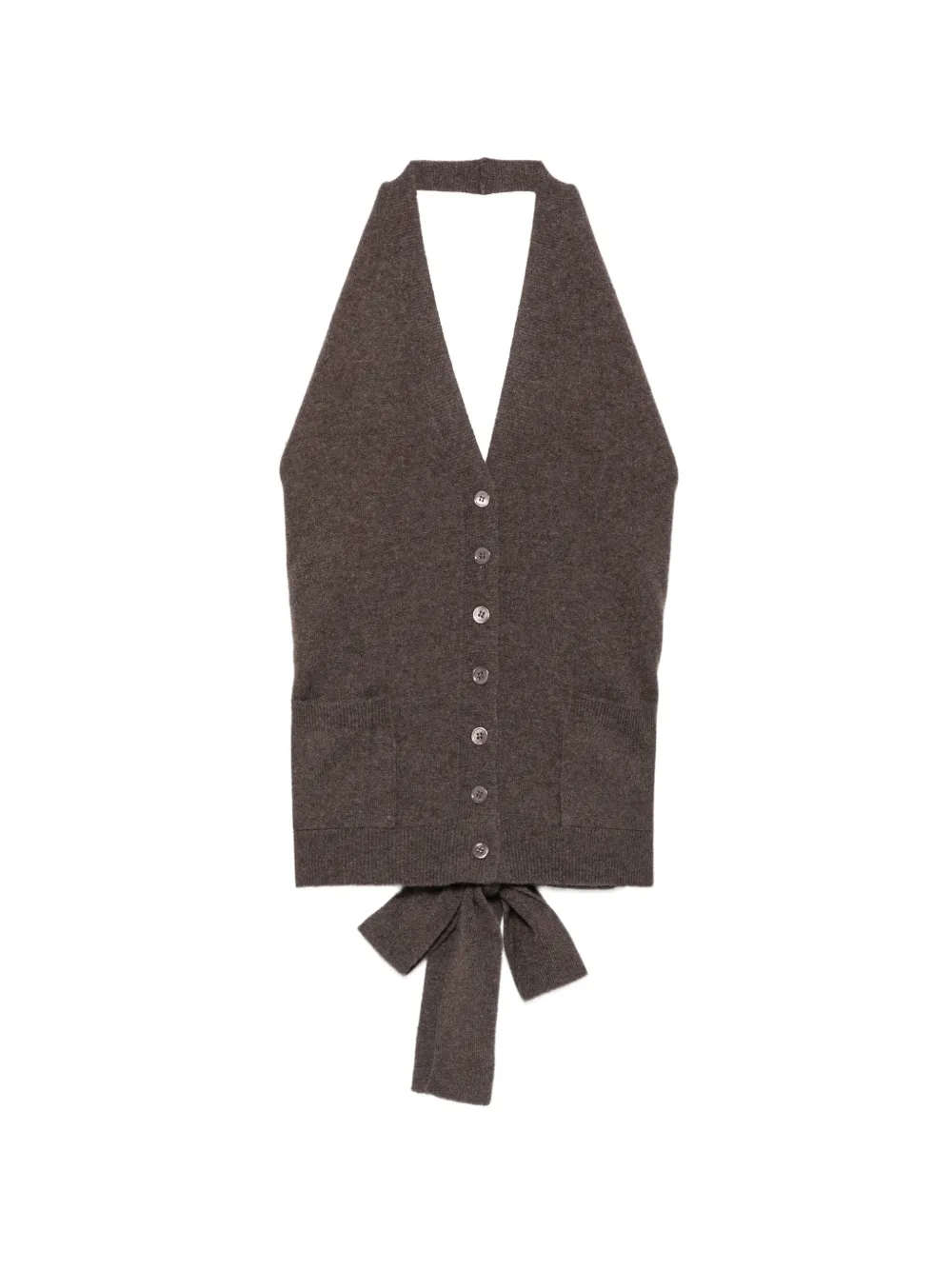 Vanisè cashmere halterneck vest - Marrone