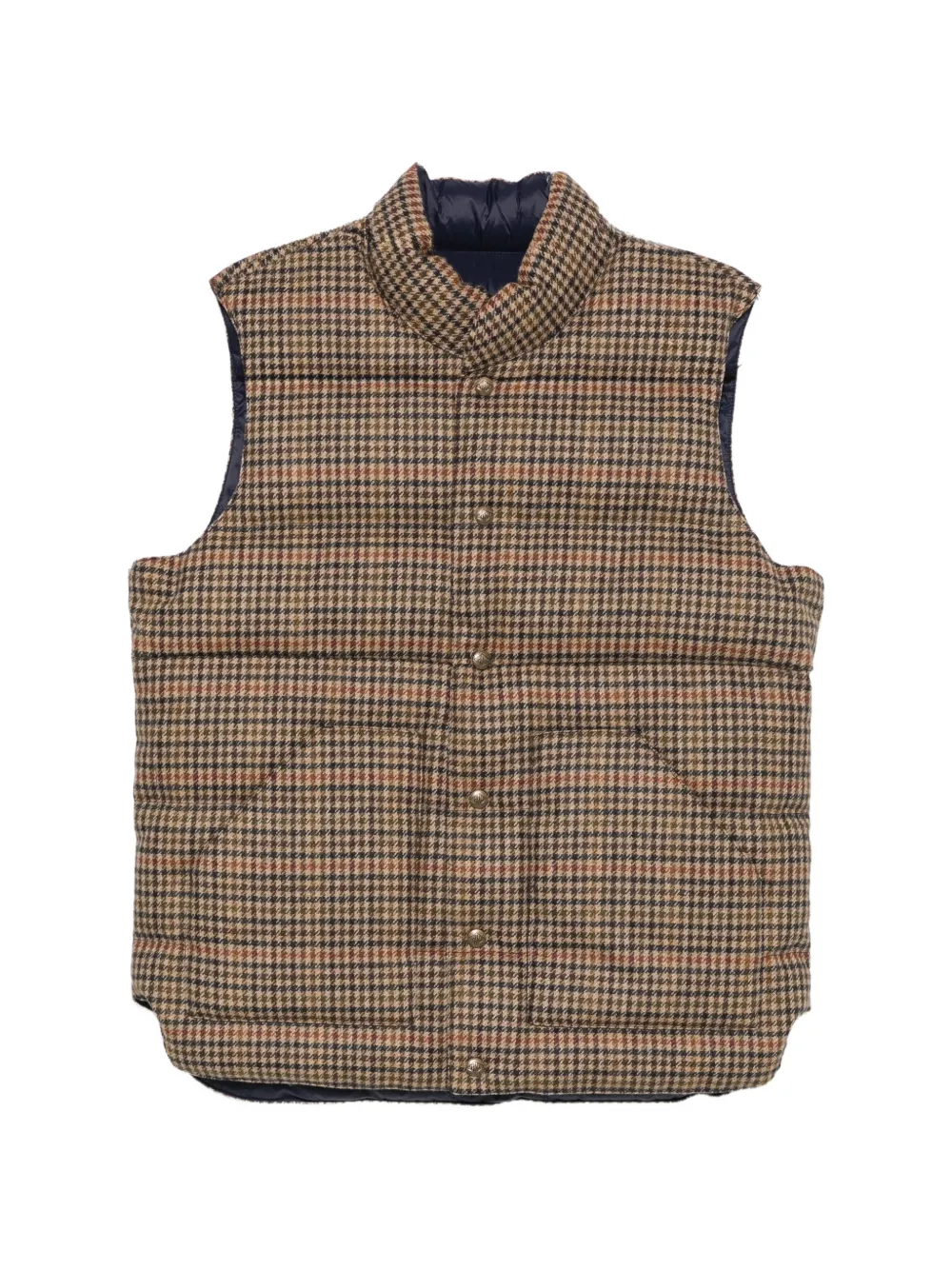 Sebago check-pattern padded gilet