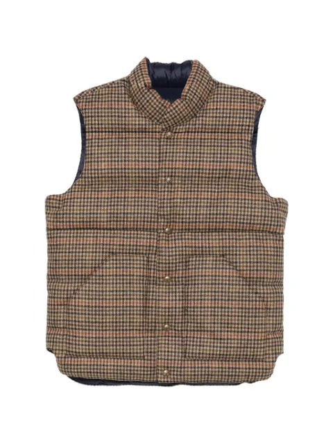 Sebago check-pattern padded gilet