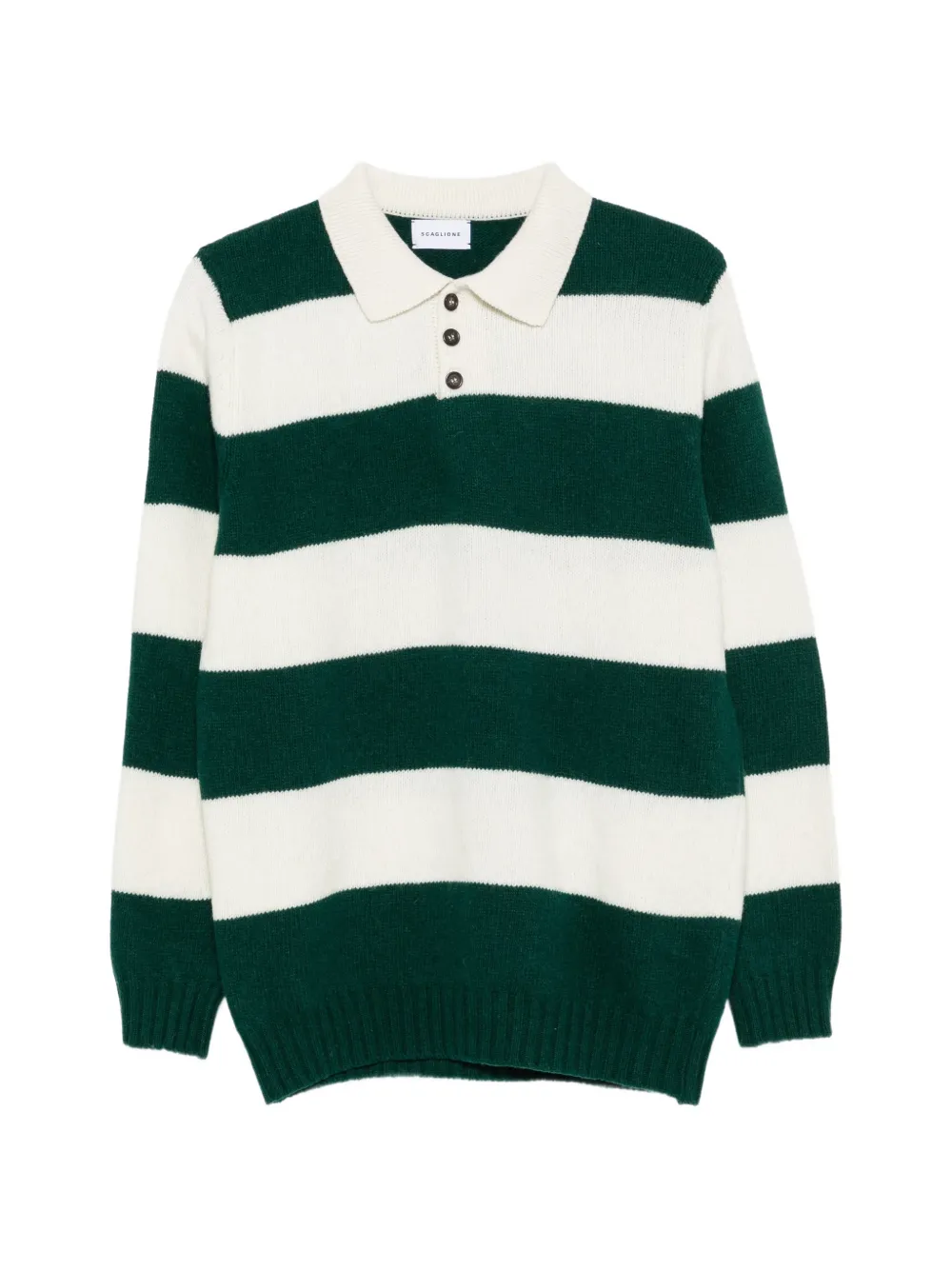 SCAGLIONE striped wool polo shirt