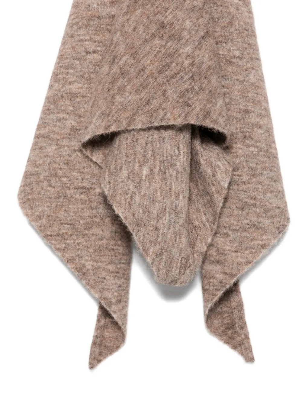 MC2 Saint Barth triangle-cut knitted scarf Beige
