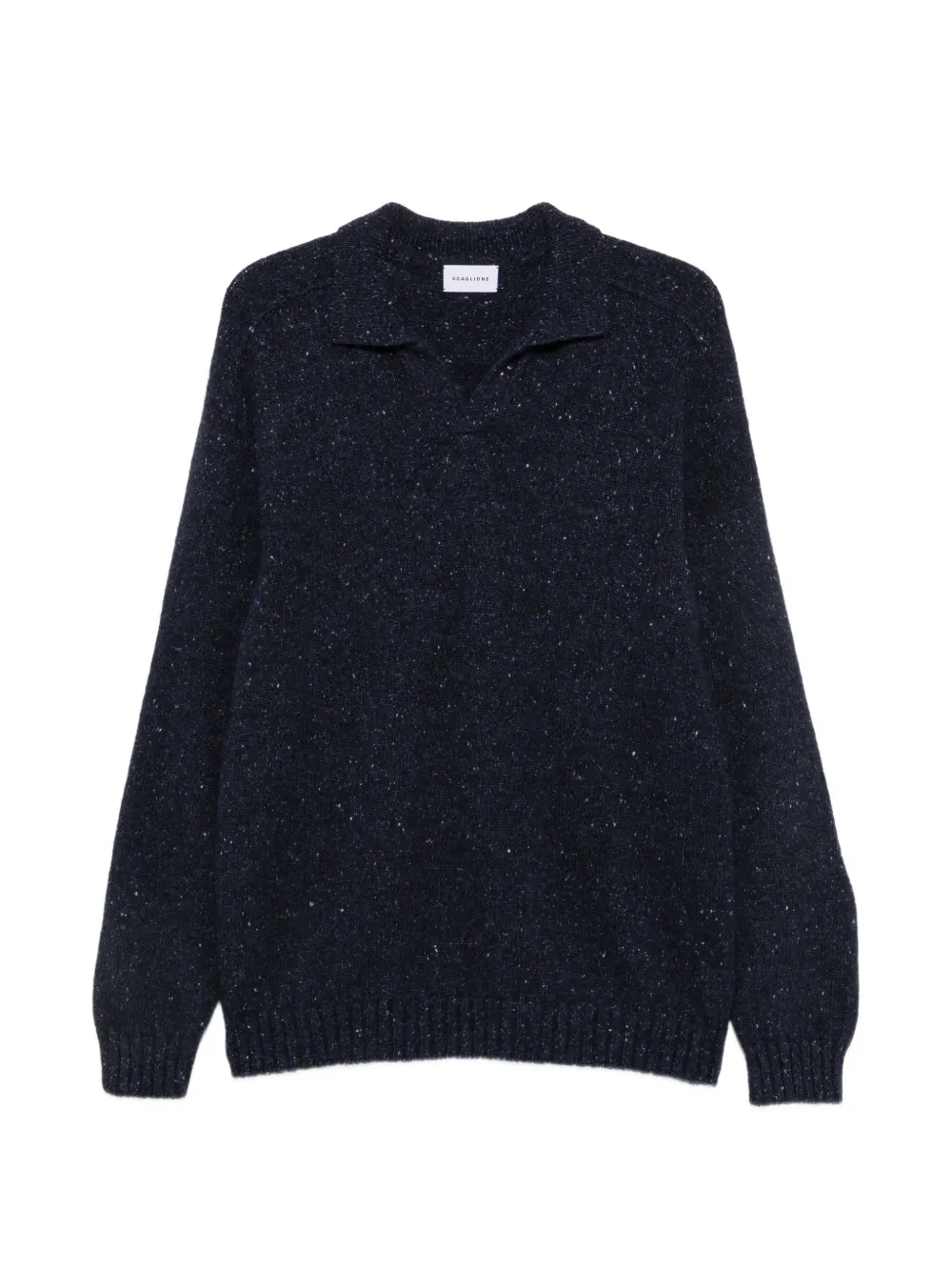 SCAGLIONE flecked polo-collar sweater