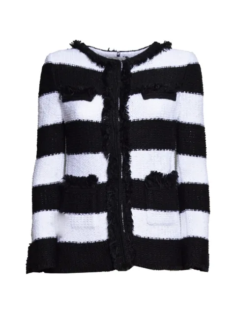Charlott striped fringed-trim tweed jacket