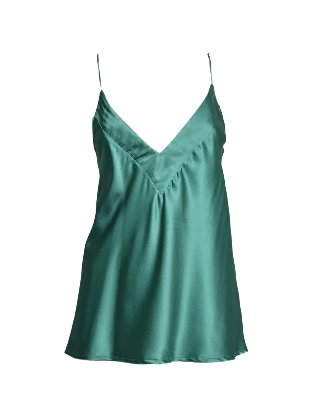 SOLOTRE satin-finish V-neck top - Grün