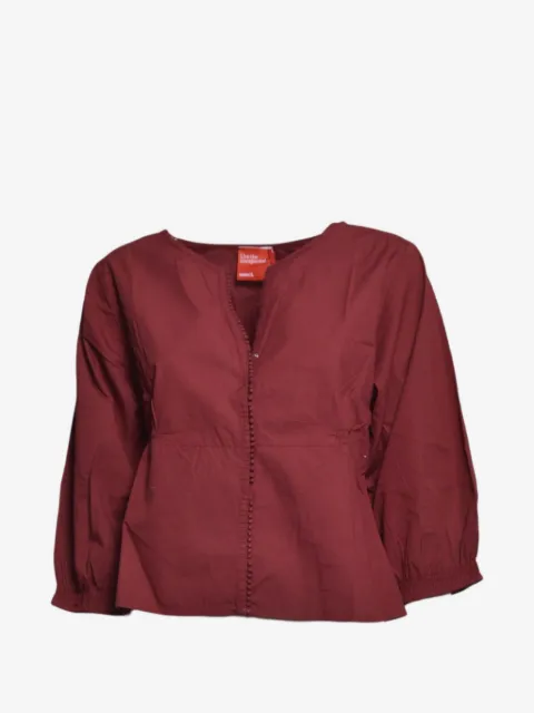 Merci bobble-trim elasticated-waist blouse