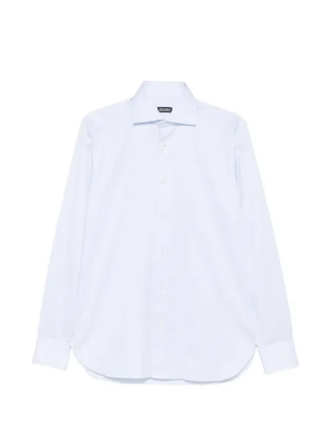 Zegna spread-collar pinstriped shirt