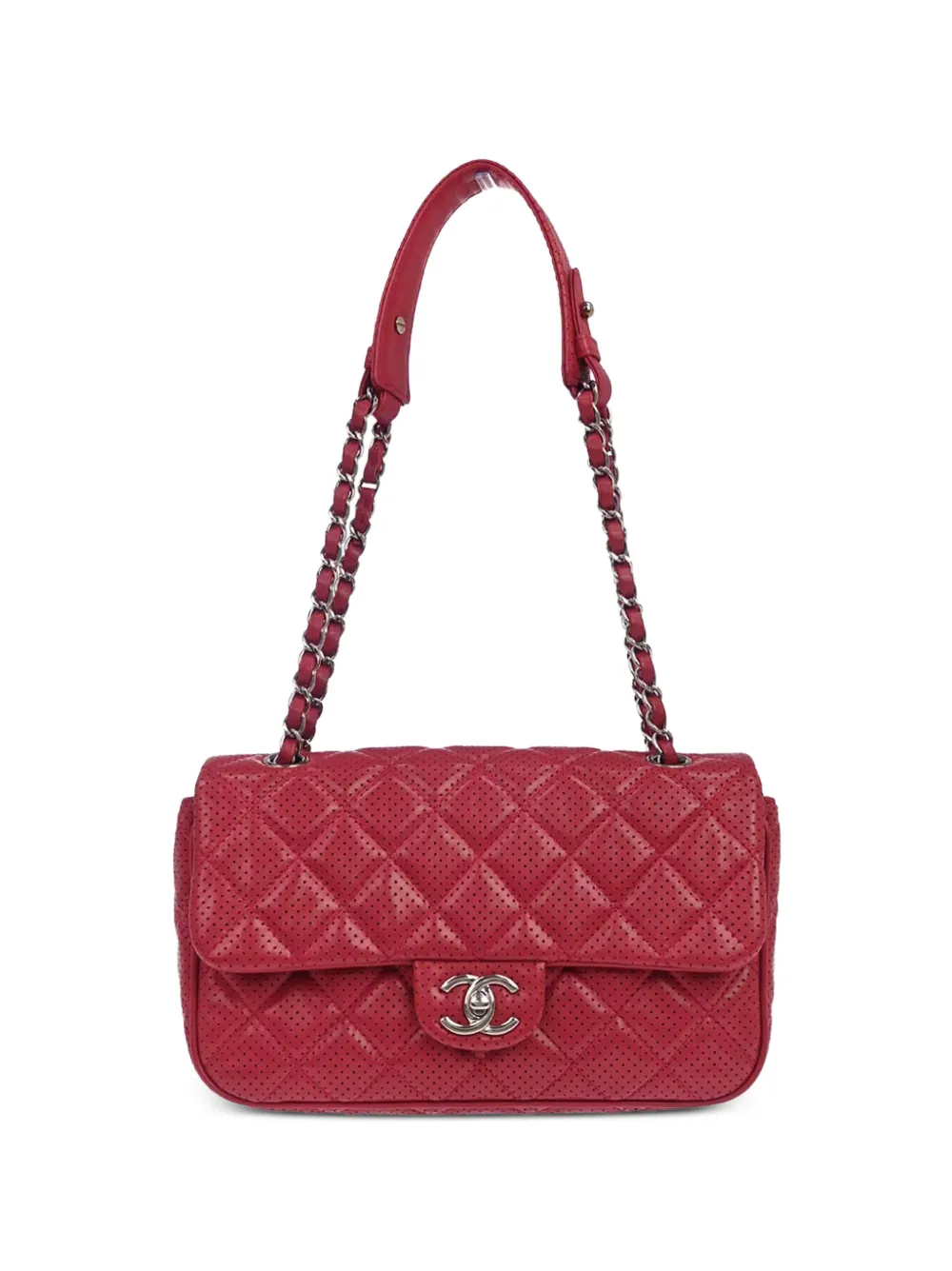 CHANEL Pre-Owned 2014 perforated quilted shoulder bag - Rot